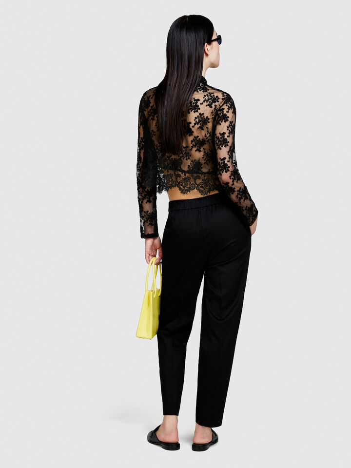 Solid color joggers - women's joggers - Black | Sisley image number 3